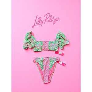 NWT Lilly Pulitzer Brand New Pink Shandy Oh Diamond Girl Bikini SET- Size 10